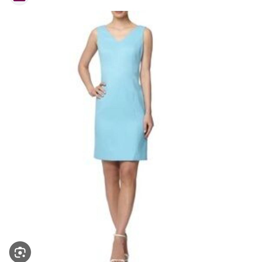 -Anne Klein Aqua Sleeveless Lined Sheath Dress NWT